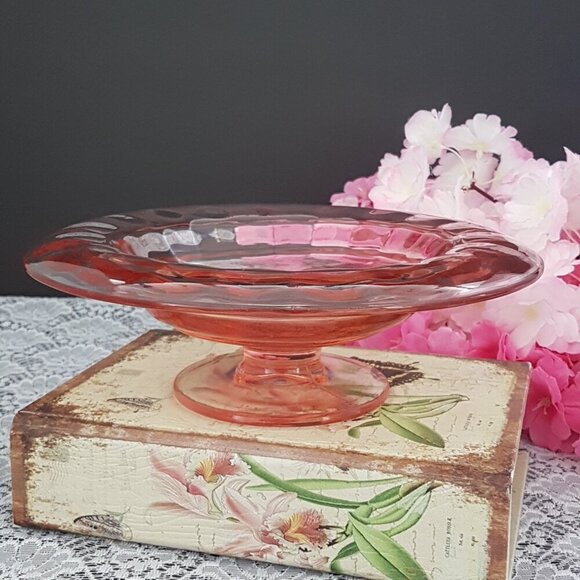Fostoria Fairfax Rose Pink Depression Glass Small Console Bowl - Line 2375 - Picture 1 of 10